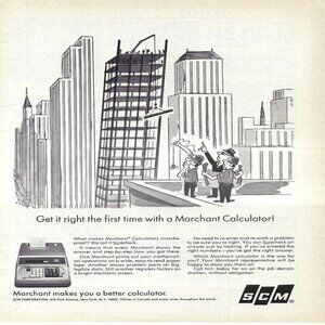 1967 SCM Marchant Better Calculator First Time Vintage Magazine Print Ad/Poster